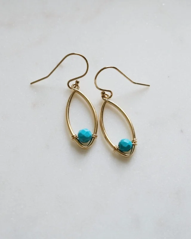 Ladies rings synthetic jewels-Turquoise ritual earrings