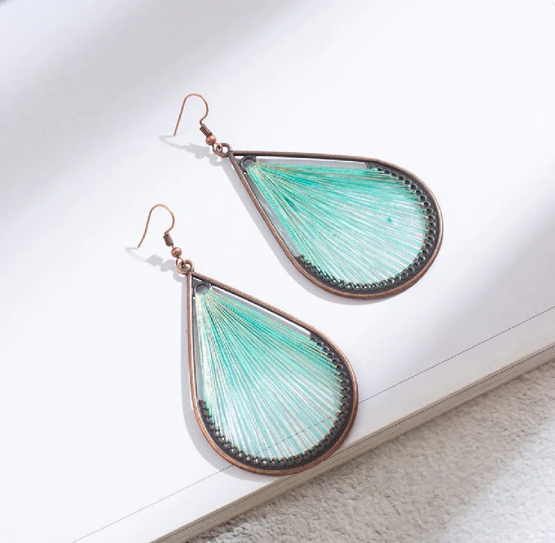 Ladies rings Mother’s Day-Turquoise Stringed Teardrop Earrings