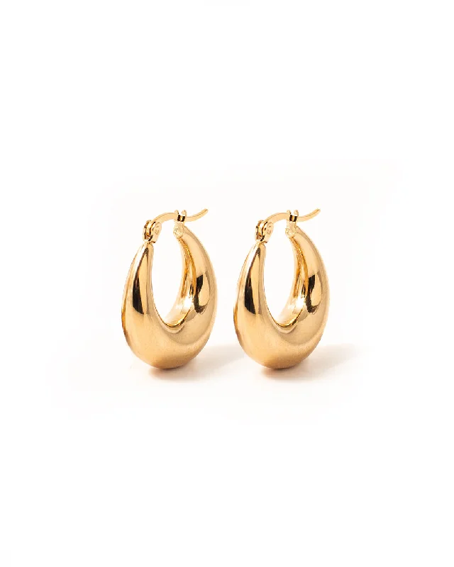 Ladies rings size guide-Oculus Gold Earrings