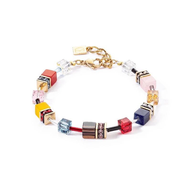 Ladies bracelets animal themes-Multicolor Energy GeoCube Bracelet