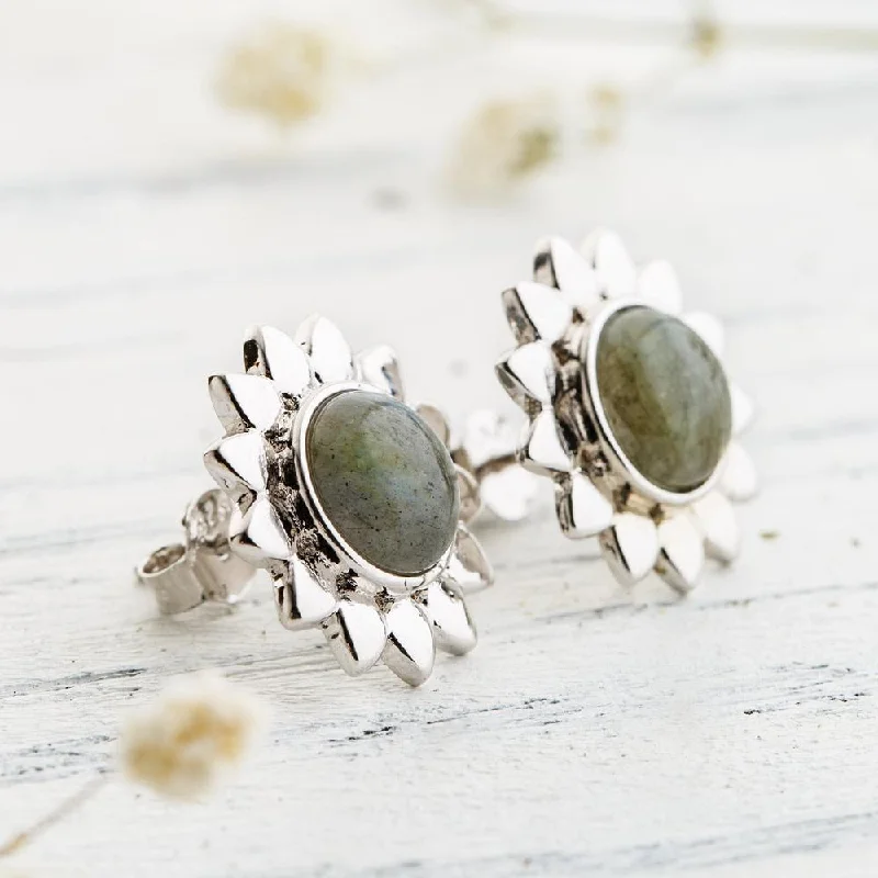 Ladies rings girlfriend surprises-Silver Labradorite Earrings