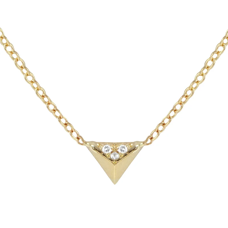 Tiny Pave Pyramid Necklace