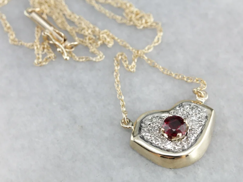 Modern Ruby Lips Necklace