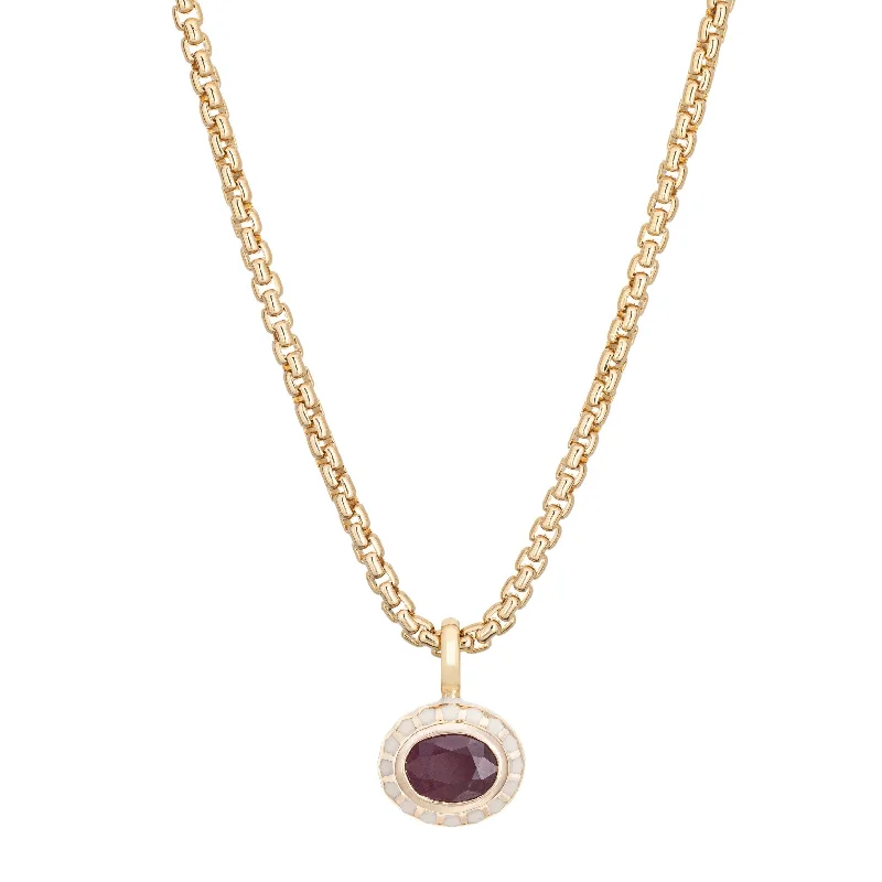 Ruby Tulip Pendant Necklace