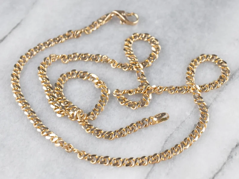 14K Yellow Gold Curb Chain Necklace