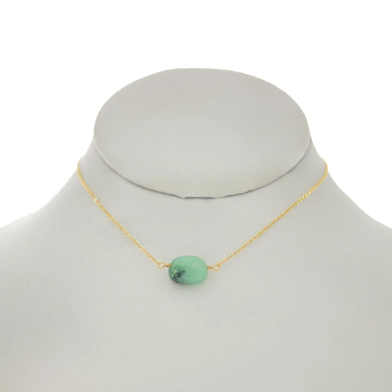 Jungle Green - Chrysoprase Oval Necklace