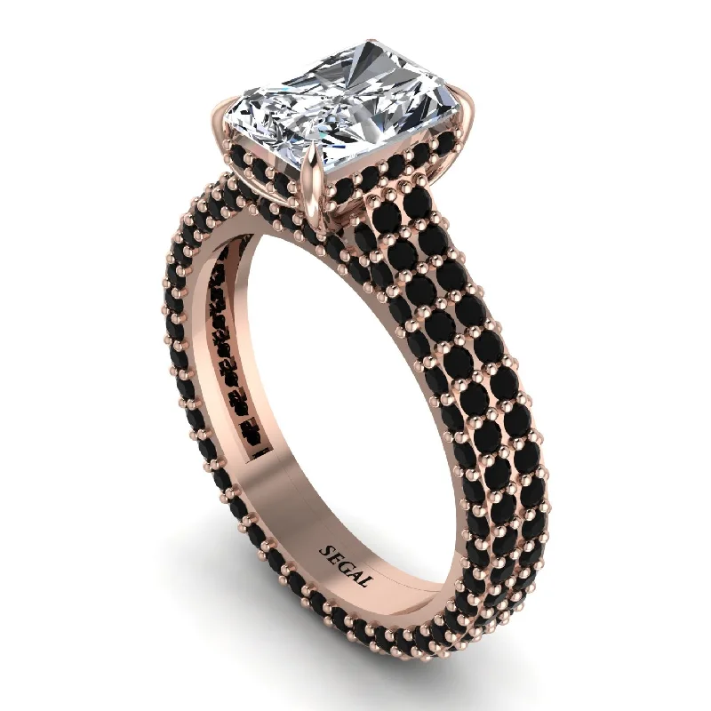 Ladies engagement rings hypoallergenic-Radiant Cut Diamond Pave Engagement Ring - Kenzie No. 32