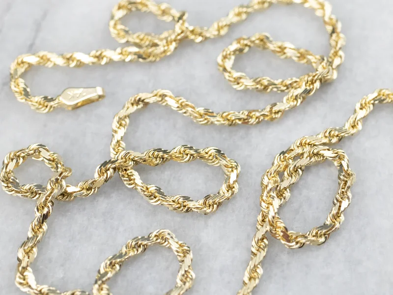 14K Gold Sparkling Rope Chain Necklace