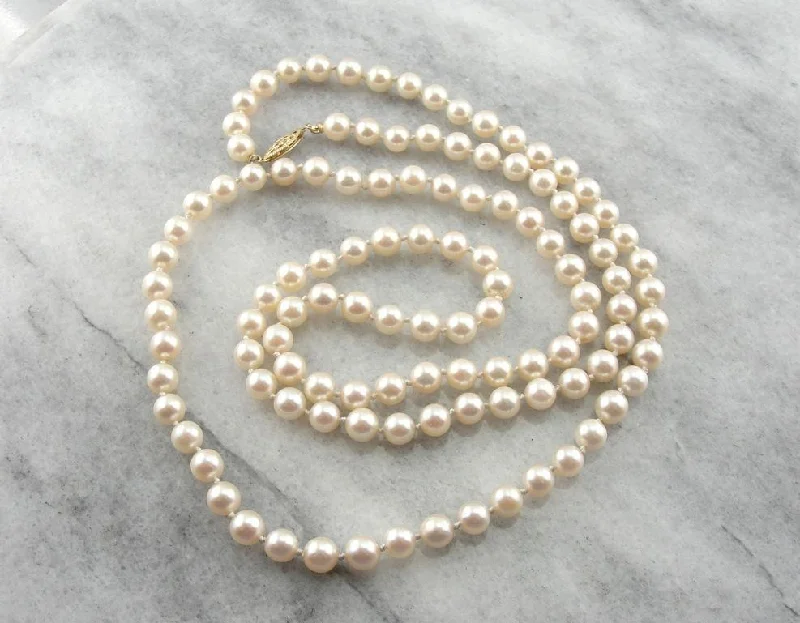 Long Strands: Pink Pearl Necklace