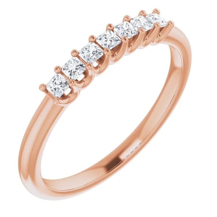 Ladies rings index finger-14K Rose 1/4 CTW Natural Diamond Anniversary Band