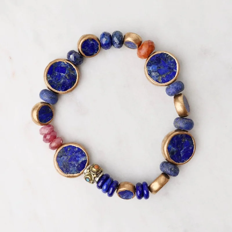 Ladies bracelets fashion choices-Large Lapis Fairy Pillow Bracelet