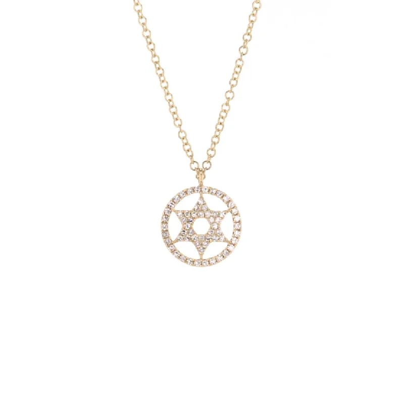 Diamond Star of David Pendant Necklace