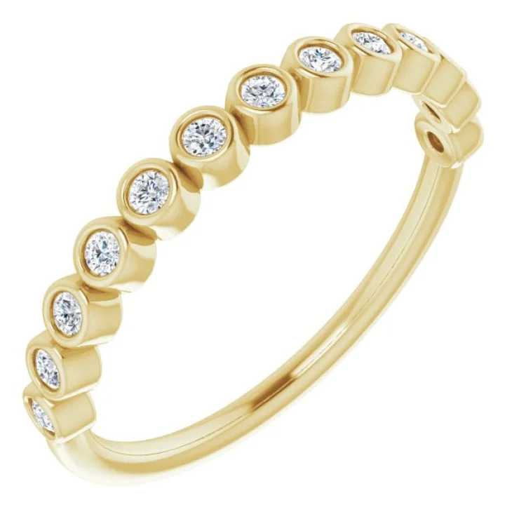 Ladies rings minimalist appeal-14K Yellow 1/5 CTW Lab-Grown Diamond Anniversary Band