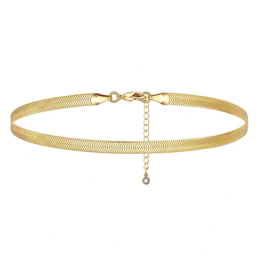 Ladies bracelets natural stones-Dainty 14k Gold Adjustable Ankle Bracelets- Snake