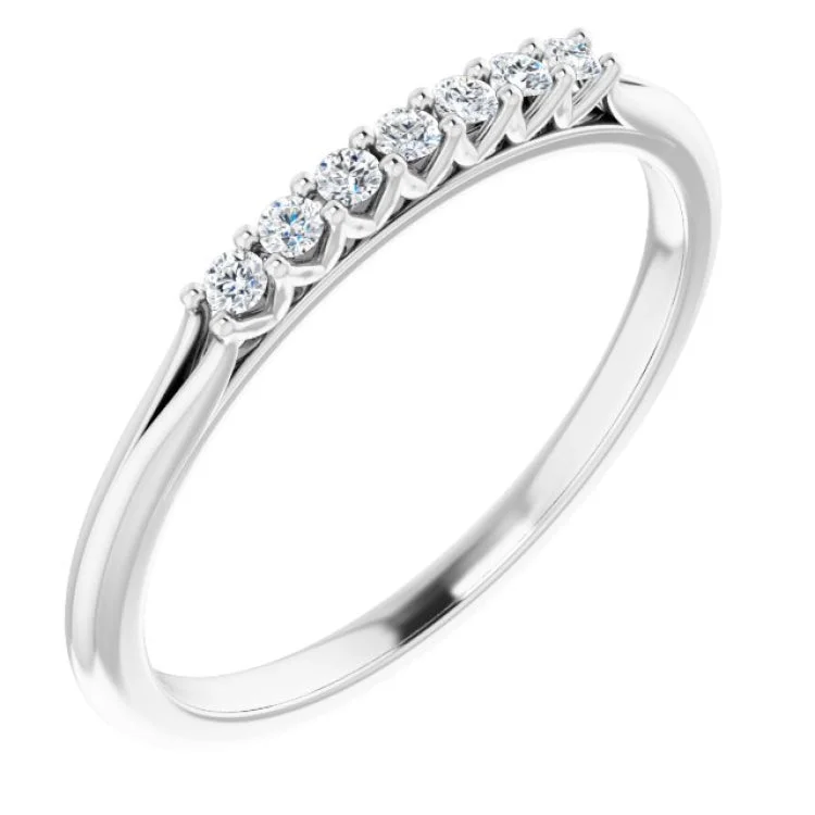 Ladies rings collectible items-14K White 1/10 CTW Natural Diamond Anniversary Band