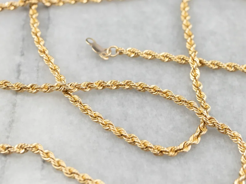 14K Gold Twisted Rope Chain Necklace