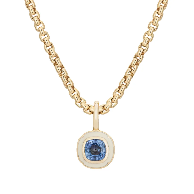 Blue Sapphire Tulip Pendant Necklace