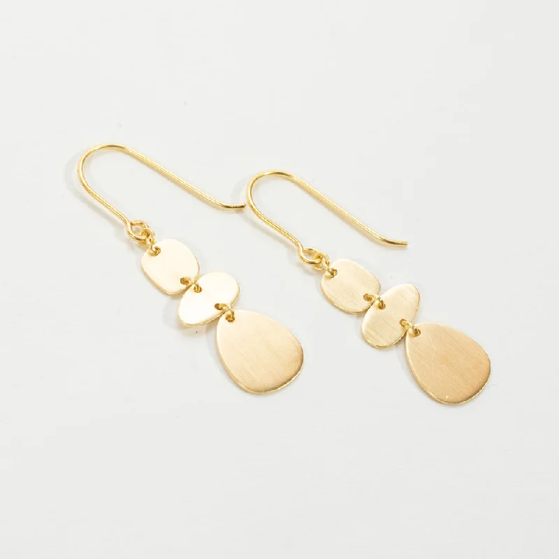 Ladies rings viral picks-Brushed Gold Vermeil Organic Shapes Earrings