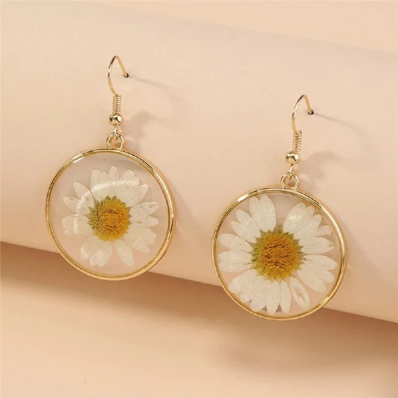 Ladies rings couple sets-Nature Retreat Daisy Earrings