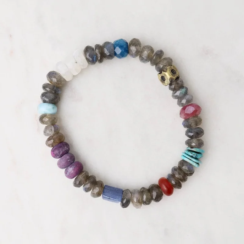 Ladies bracelets white gold-Labradorite & Kyanite Bracelet