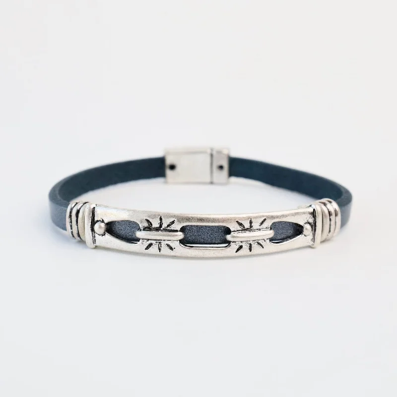 Ladies bracelets budget picks-Antique Silver Navy Bracelet