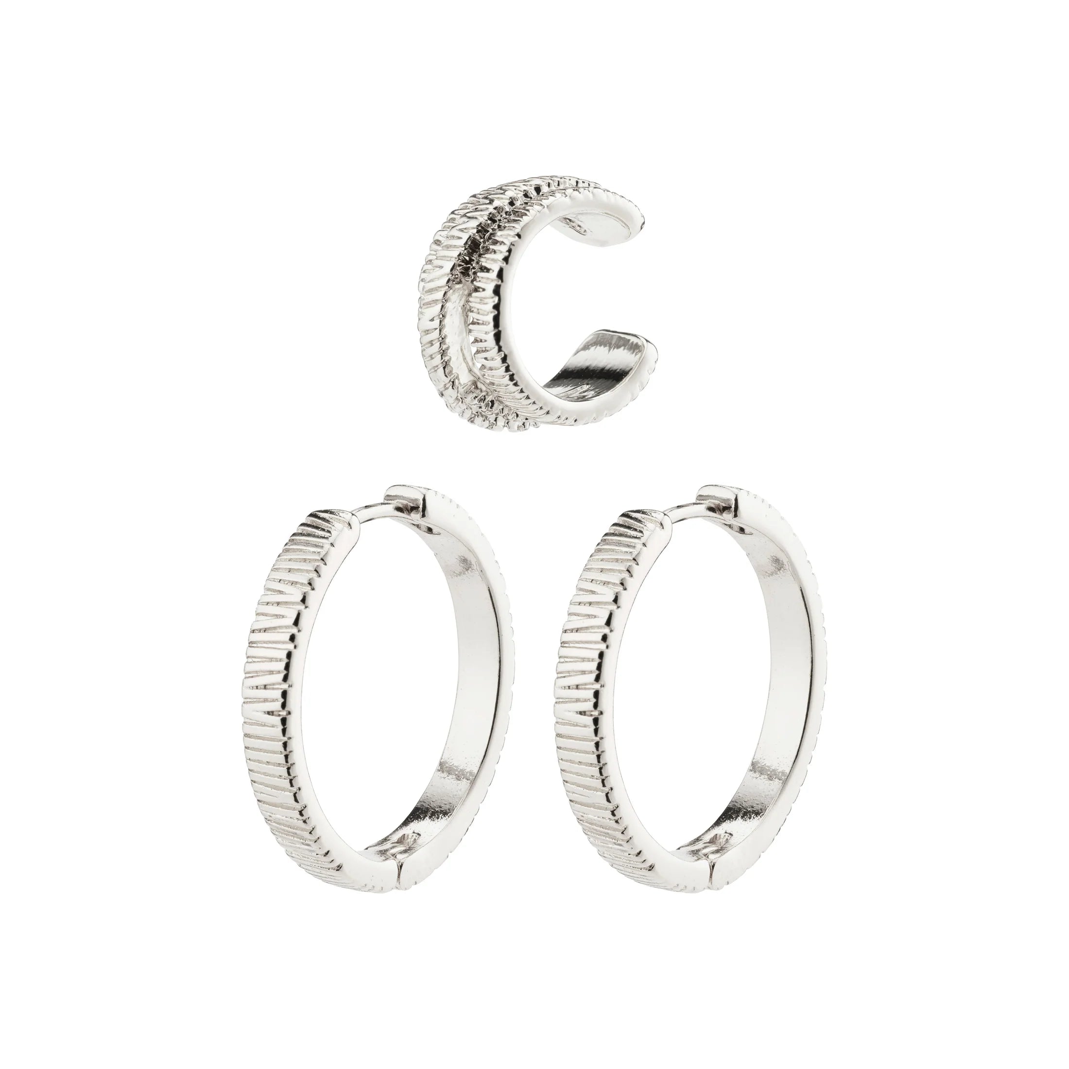 Ladies rings size guide-Care Silver Plated Earring Set