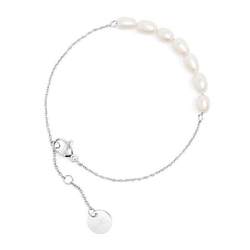 Ladies bracelets boho vibes-Adrienne Pearl Bracelet