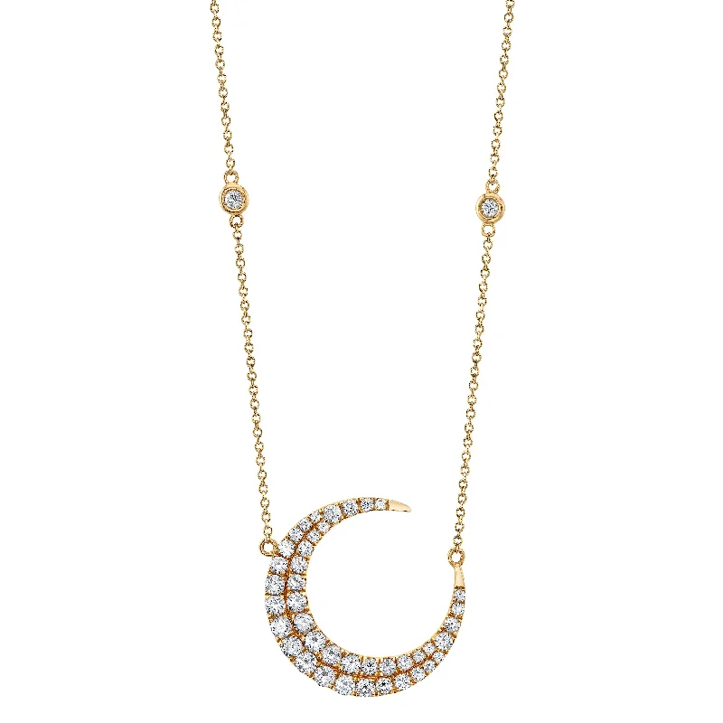 Diamond Crescent Moon Necklace