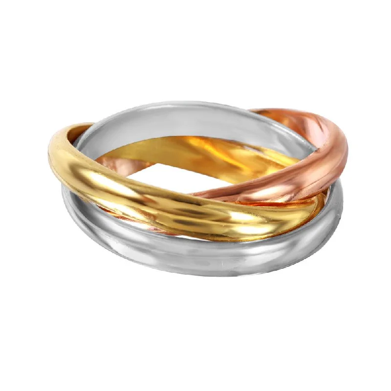 Ladies rings e-commerce sites-Silver 925 Rhodium, Gold, and Rose Gold Plated Movable Ring - STR00281