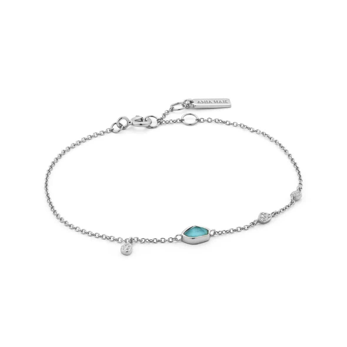 Ladies bracelets buying advice-Silver Turquoise Discs Bracelet