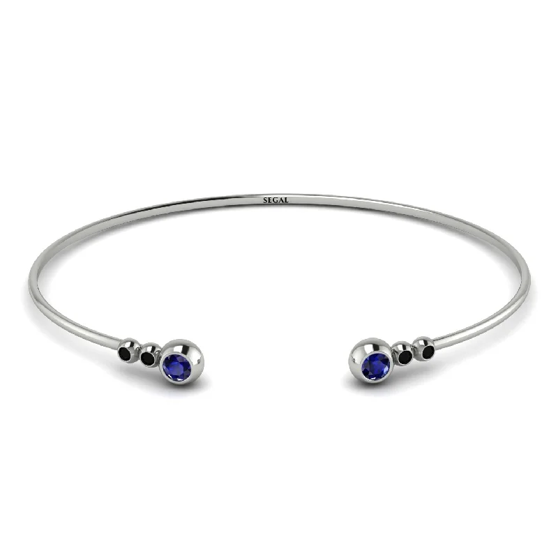 Ladies bracelets office wear-Geometric Bezel Sapphire Bracelet - Josie No. 45