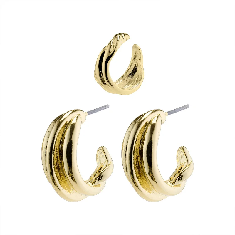 Ladies rings handmade crafts-Amanda Gold Plated Earring Set