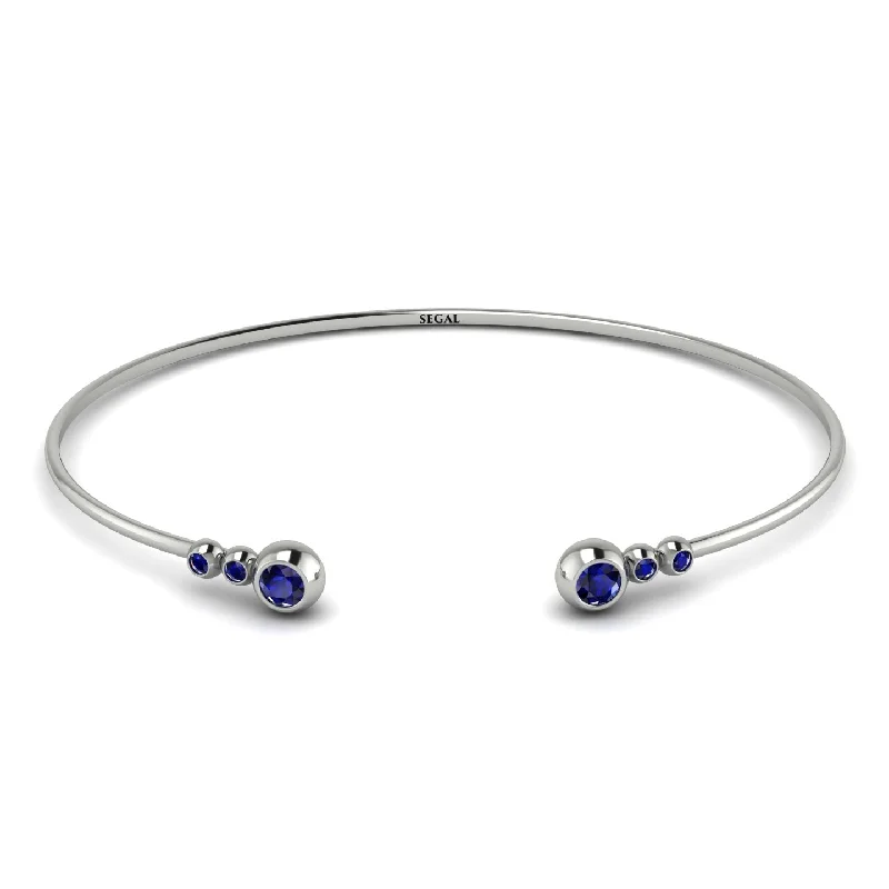 Ladies bracelets charm pieces-Geometric Bezel Sapphire Bracelet - Josie No. 75