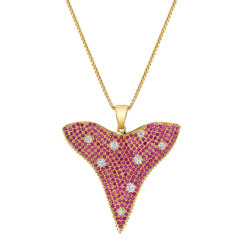 Ruby Diamond Jaws Pendant Necklace