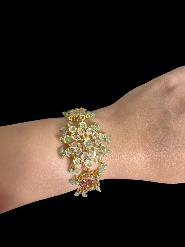 Ladies bracelets bangle designs-Amal hyderabadi bracelet in mint  ( READY TO SHIP )