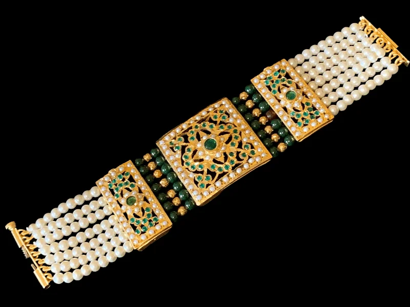 Ladies bracelets cute accents-B64 Saira jadau bracelet in green   ( READY TO SHIP )