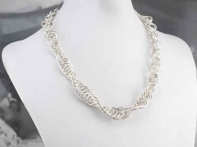 Sterling Silver Twist Link Chain Necklace