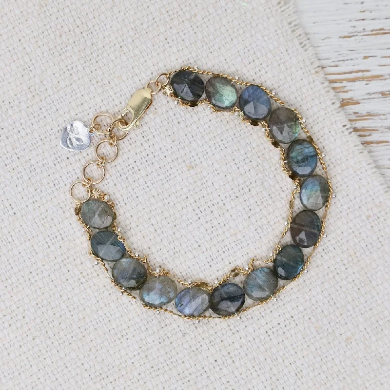 Ladies bracelets latest trends-Labradorite Helix Bracelet