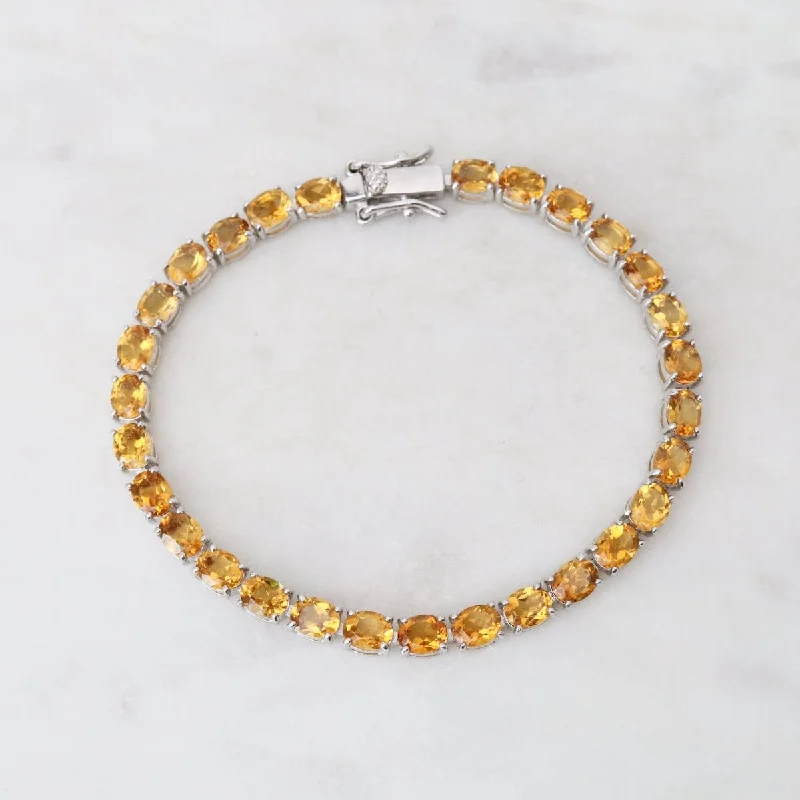 Ladies bracelets cute accents-Oval Citrine Tennis Bracelet