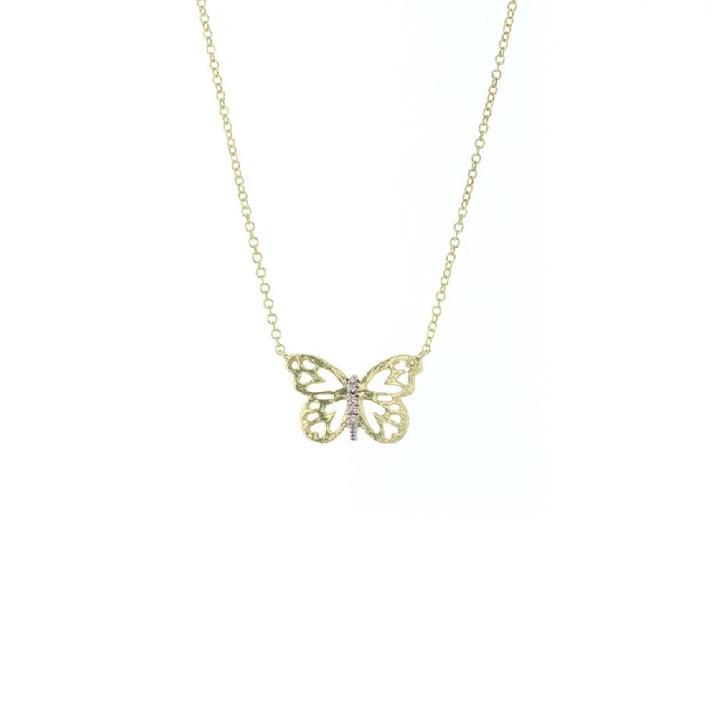 Diamond Butterfly Necklace | 0.02 ctw