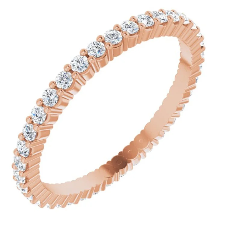 Ladies rings luxury picks-14K Rose 1/2 CTW Lab-Grown Diamond Eternity Band Size 6