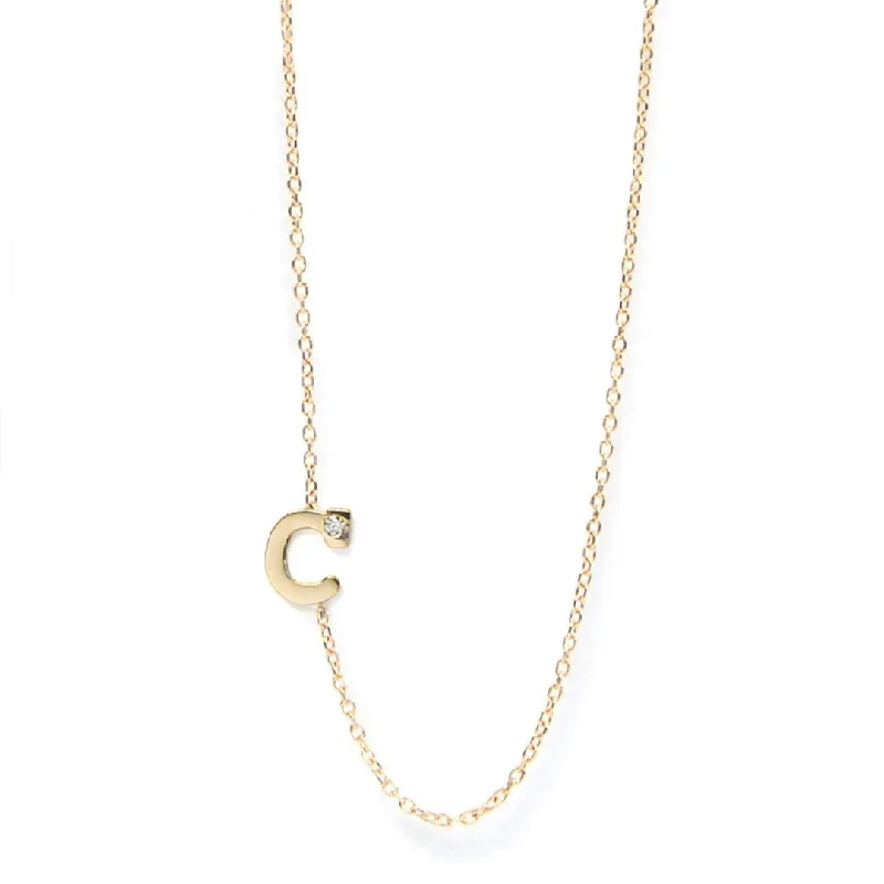 16" 0.01 ctw Diamond Initial Necklace | 10256636