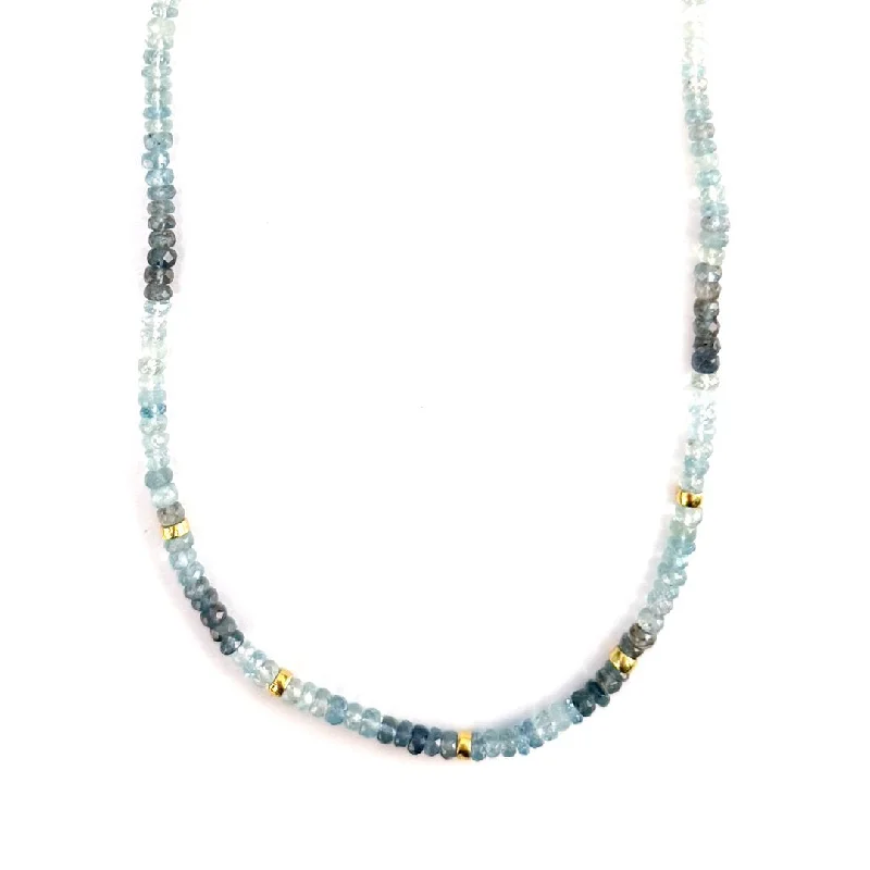 Moss Aquamarine Bead Necklace