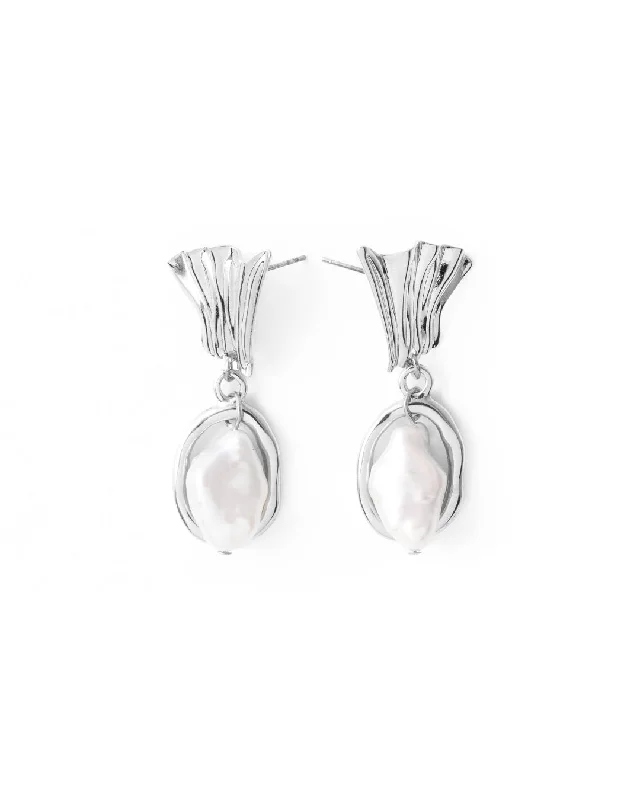 Ladies rings ruby gems-Colada Silver Earrings