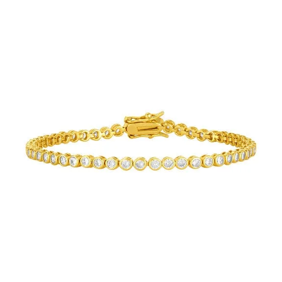 Ladies bracelets vintage charm-Adeline Gold Plated Tennis Bracelet