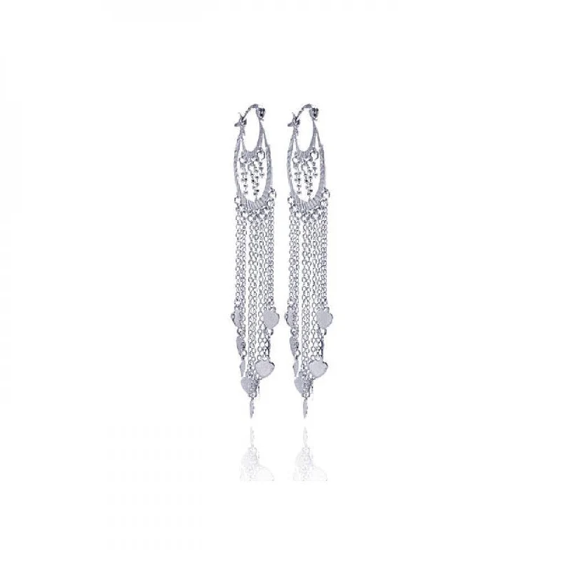 Ladies rings wedding bands-Silver 925 CZ Earrings Dangling Earrings - STE00192