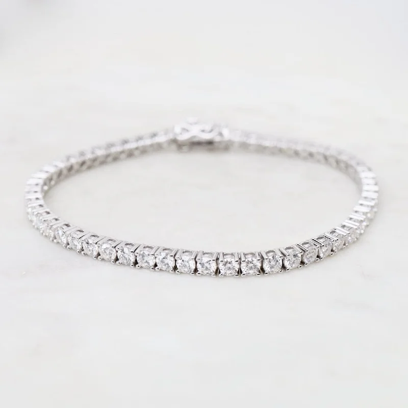 Ladies bracelets gift ideas-3mm Moissanite Tennis Bracelet