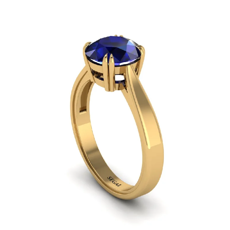 Ladies engagement rings buying tips-Sapphire 14K Gold Solitaire Engagement Ring - Allie No. 13