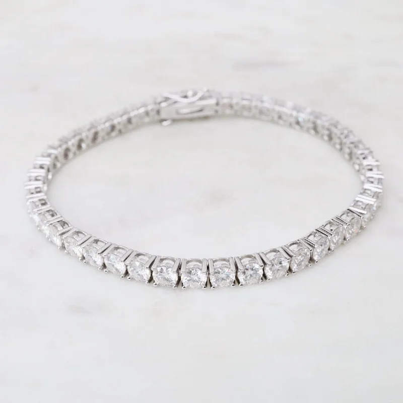 Ladies bracelets size guide-4mm Moissanite Tennis Bracelet