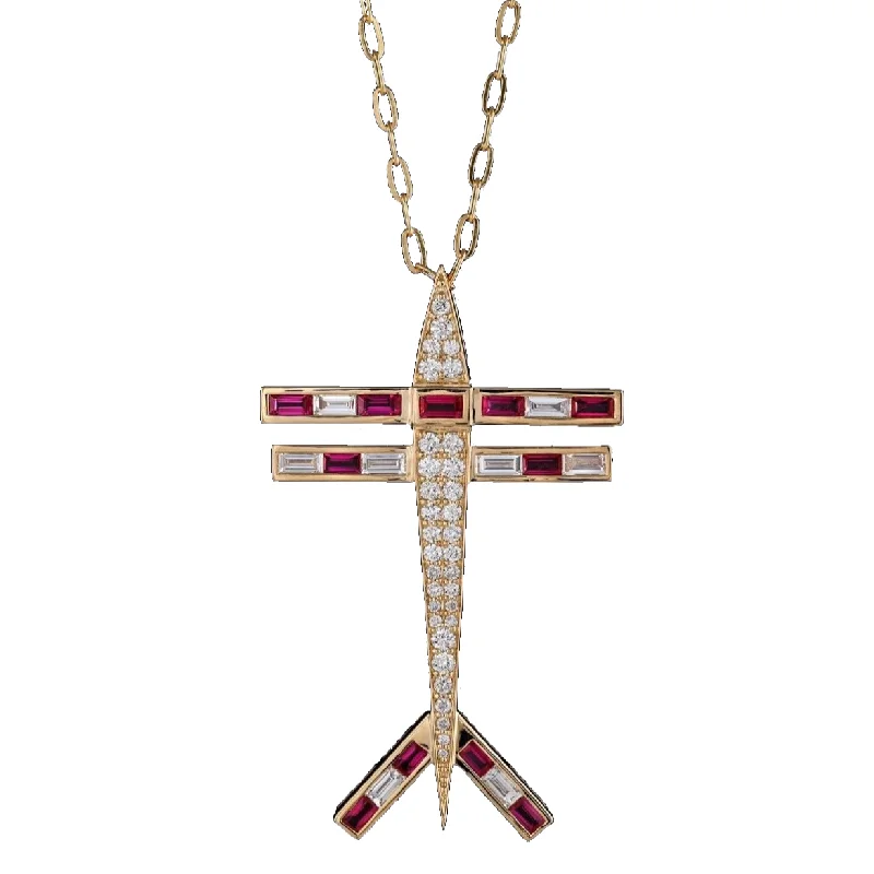 Ruby Diamond Jet Setter Necklace